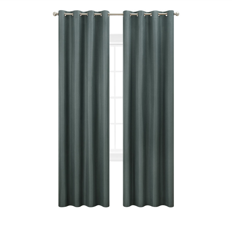 Charcoal Gray Thermal Blackout Grommet Curtain Panels, 52" x 84"