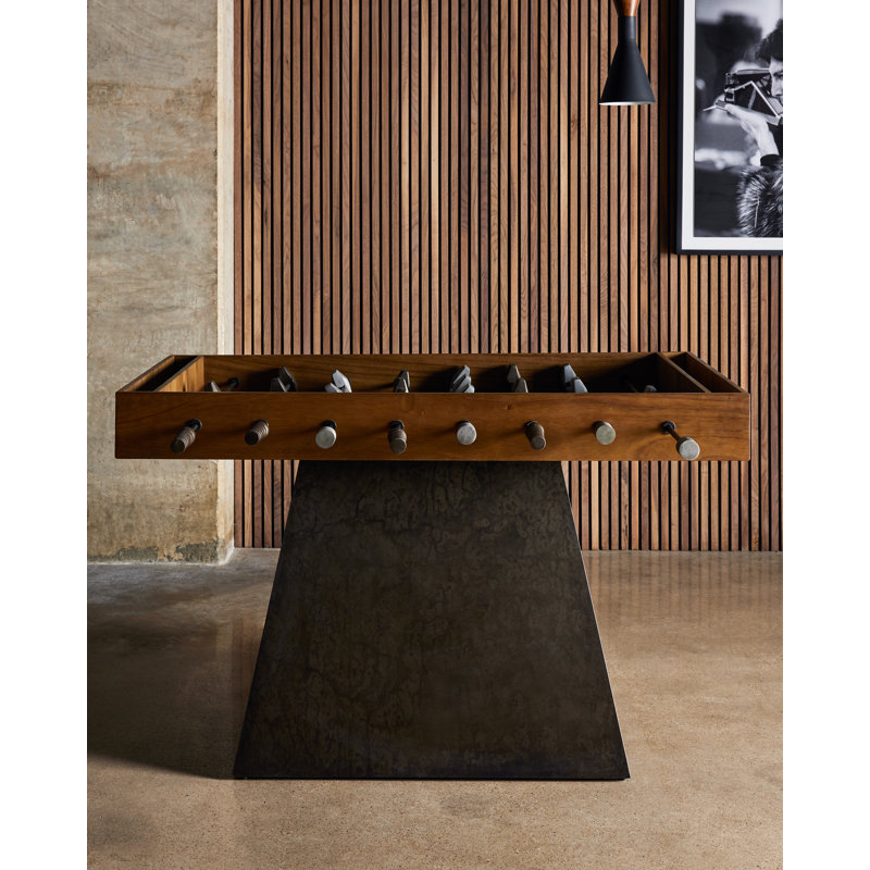 Handcrafted Guanacaste Wood and Metal Foosball Table