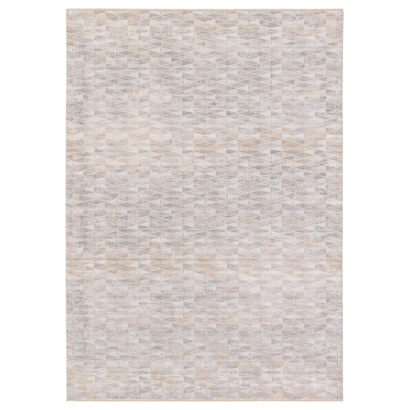 Luray Gray Trellis Rectangular Synthetic 5'x8' Area Rug