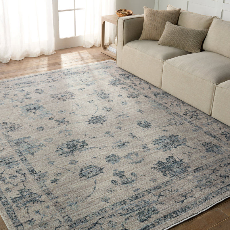 Adelaide Handmade Floral Blue Synthetic 5' x 7' Area Rug