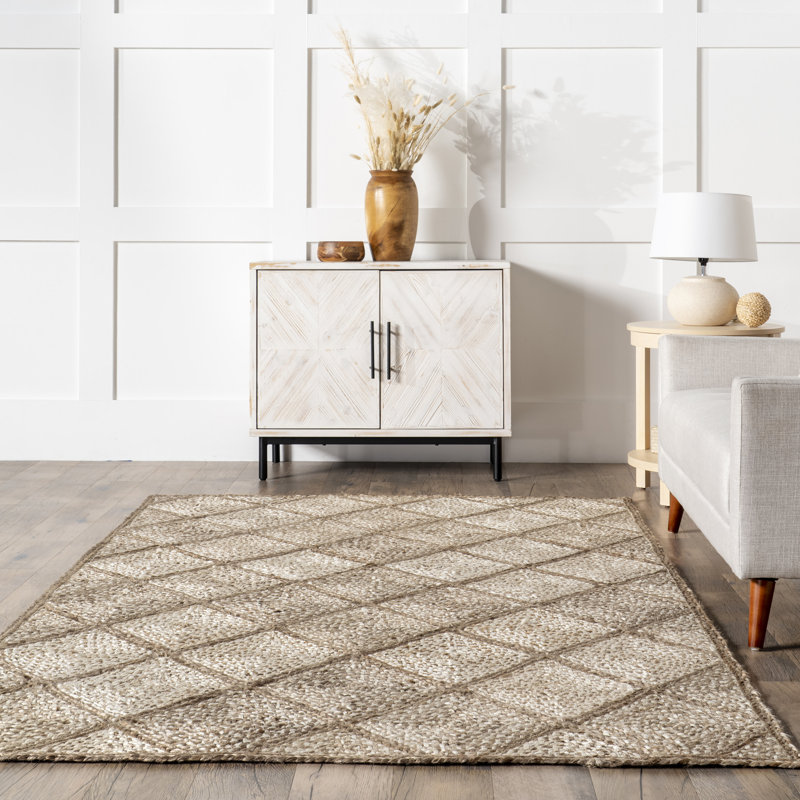 Meja Moroccan Lattice 5' x 8' Natural Jute Area Rug
