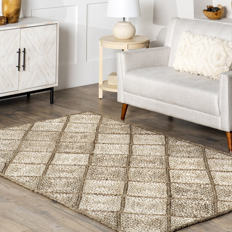 Meja Moroccan Lattice 5' x 8' Natural Jute Area Rug