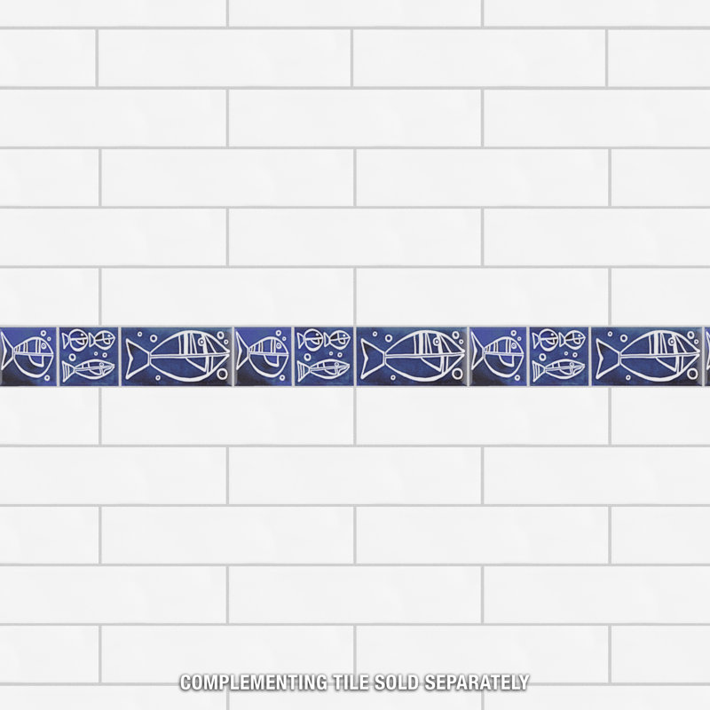 Captain Aquatico Blue Glossy Ceramic Wall Tile