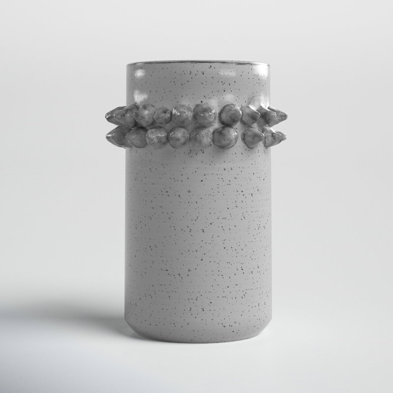 Gray Speckled Ceramic Decorative Table Vase