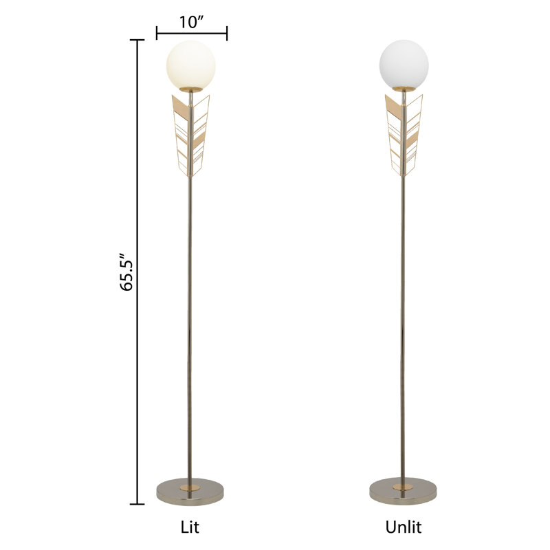 Elegance 65.5'' Gold and Silver Arrow Candlestick Floor Lamp