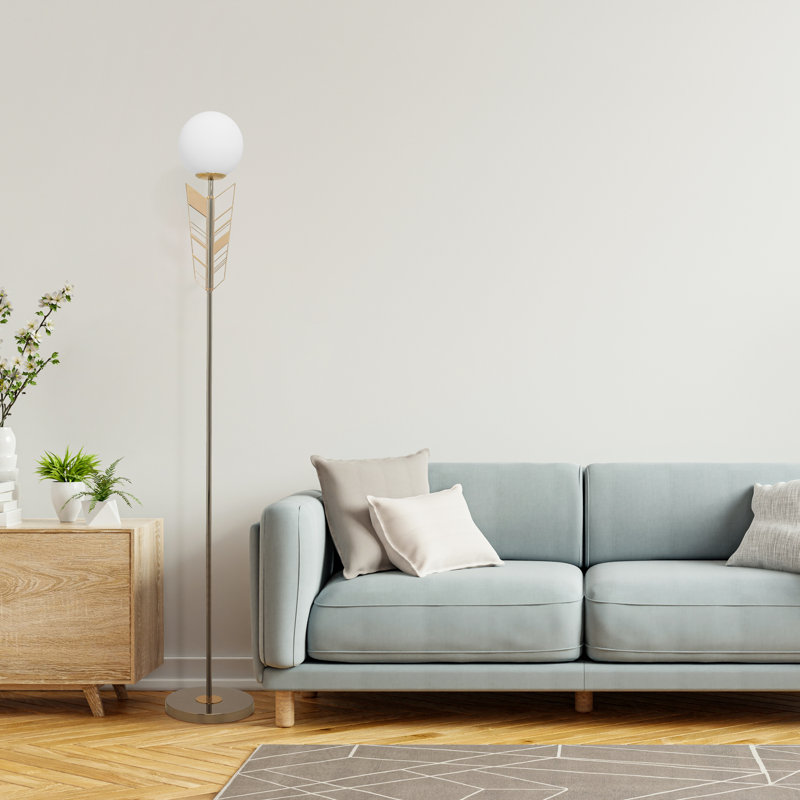 Elegance 65.5'' Gold and Silver Arrow Candlestick Floor Lamp