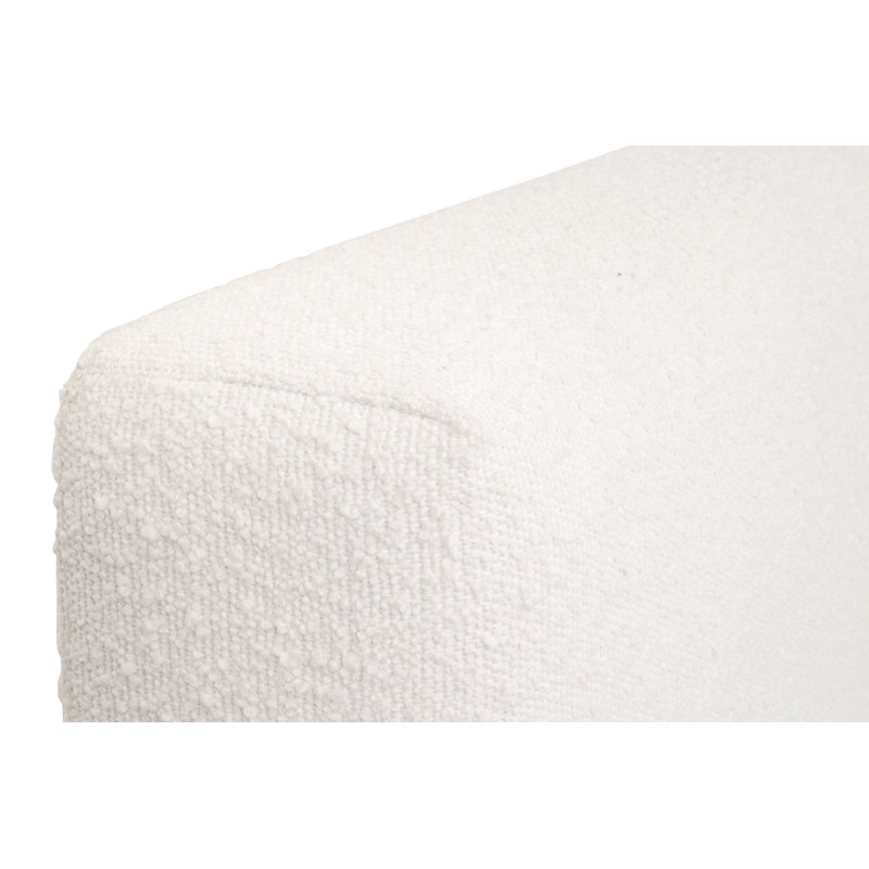 King Size Oak Frame Upholstered Bed in Performance Boucle Snow