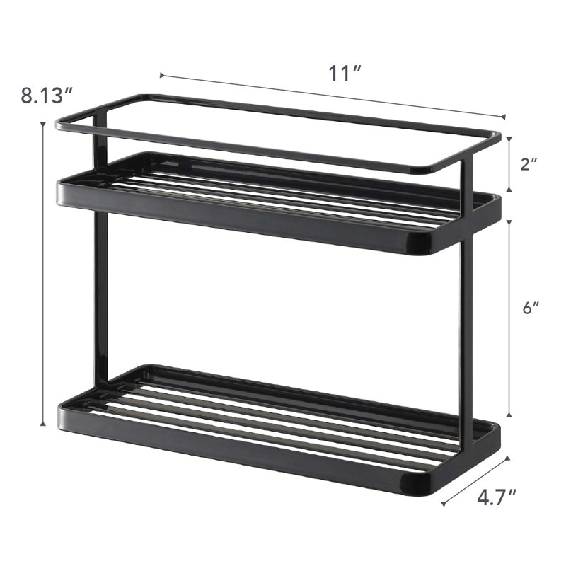 Black Steel Countertop Spice and Storage Organizer