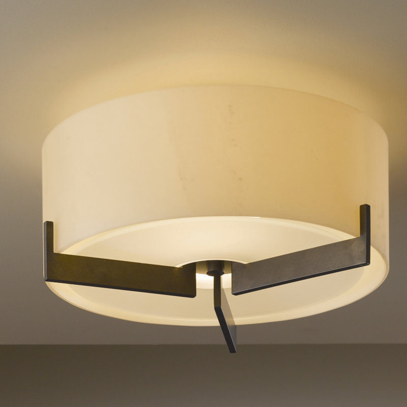 Axis Modern Glass Flush Mount for Indoor/Outdoor - Dark Smoke