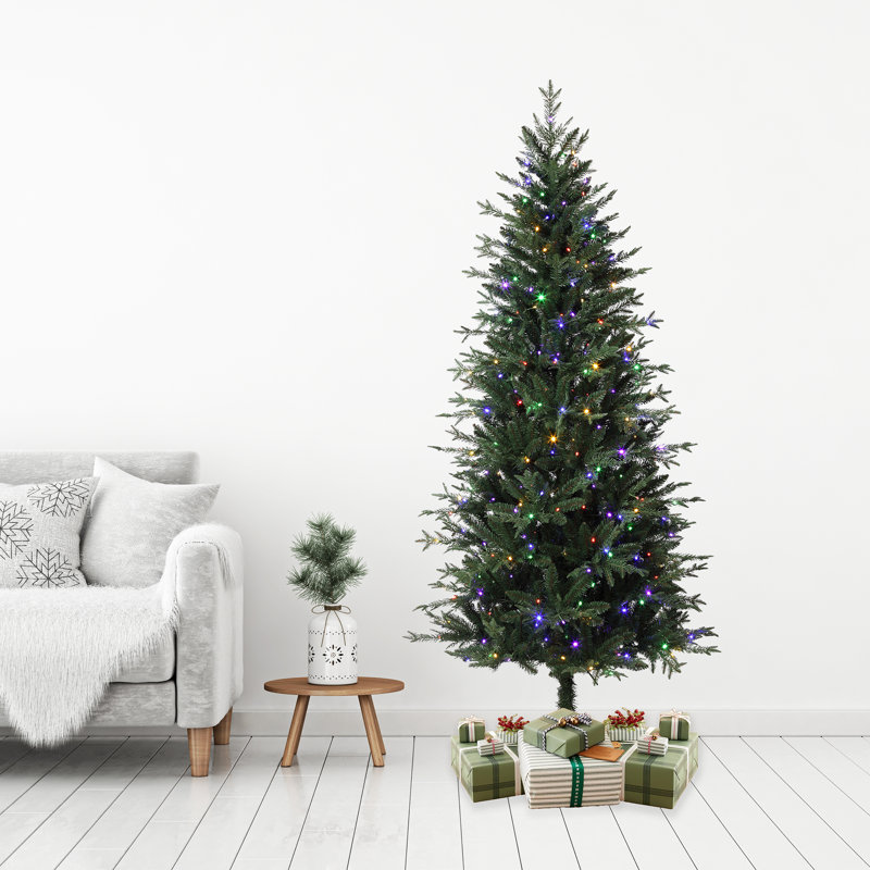 6.5' Green Fir Artificial Christmas Tree with Multicolor LED Lights