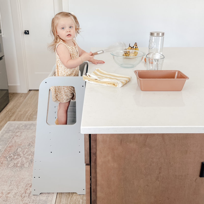 Natural Adjustable Beechwood Toddler Tower Stepping Stool