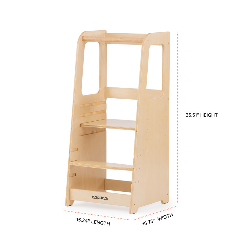Natural Adjustable Beechwood Toddler Tower Stepping Stool