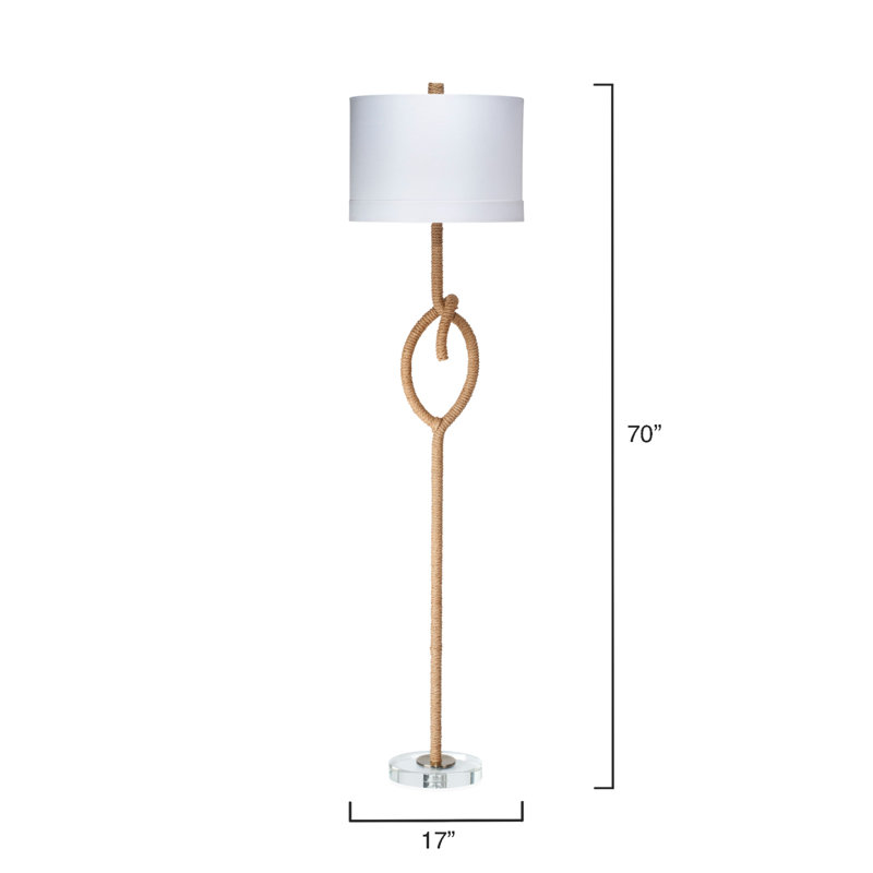 Jamie Young Coastal Knot 58.5'' Natural Floor Lamp with White Linen Shade