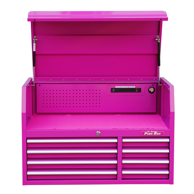 Vibrant Pink 41'' Steel 8-Drawer Top Tool Chest with Built-in Lock