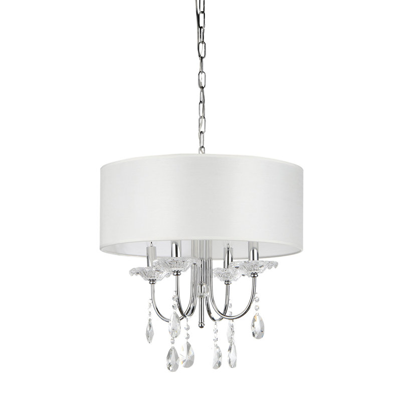 Bizet Chrome & Crystal 47" Contemporary Drum Chandelier