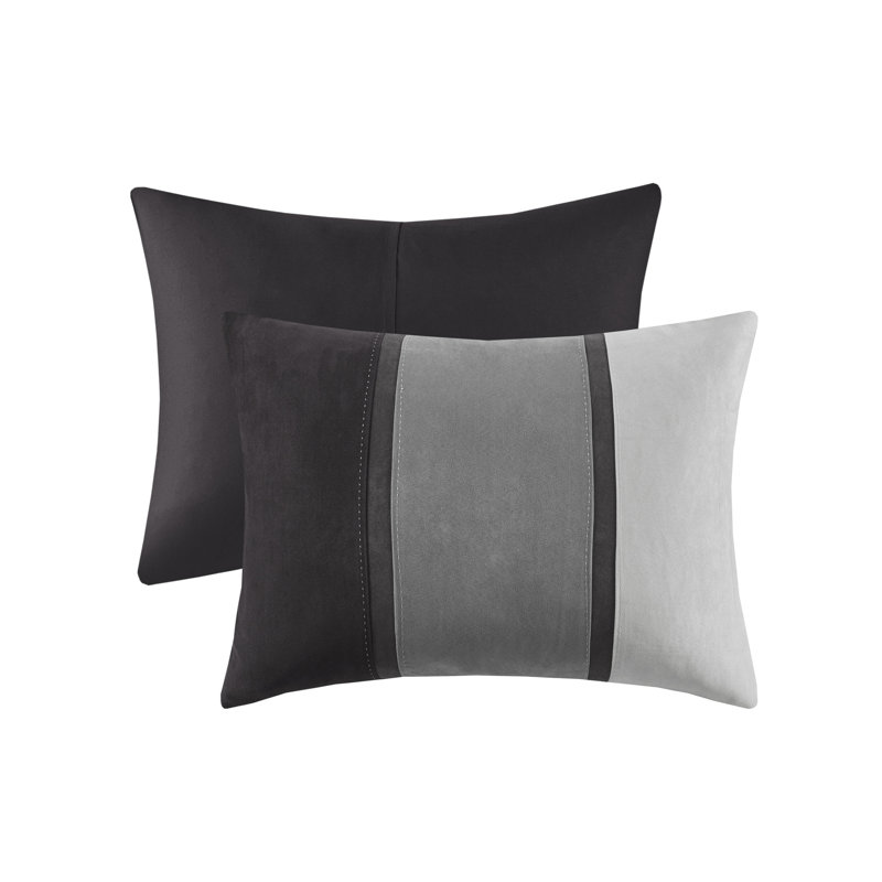 Queen Black Microfiber 7-Piece Comforter Set