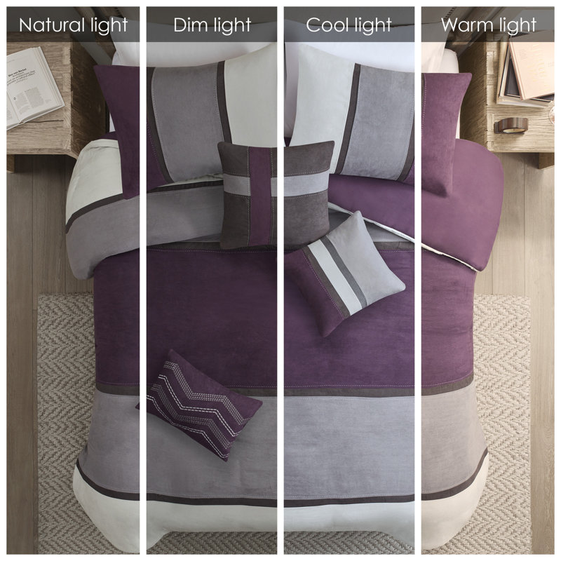 California King Purple Microfiber Comforter Set