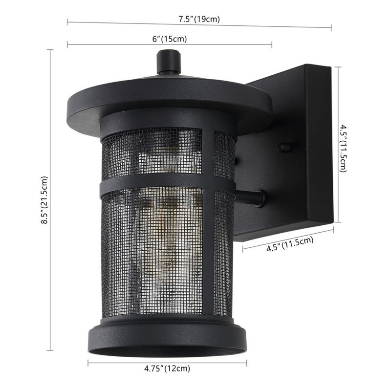 Sleek Black Powder-Coated Direct Wired Sconce Set of 2