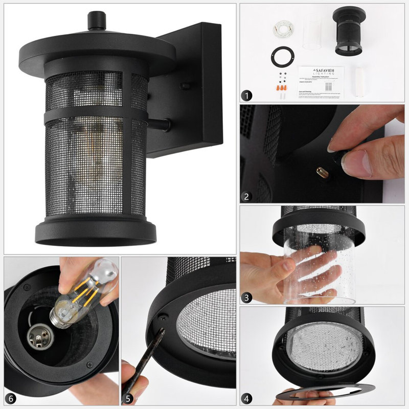 Sleek Black Powder-Coated Direct Wired Sconce Set of 2