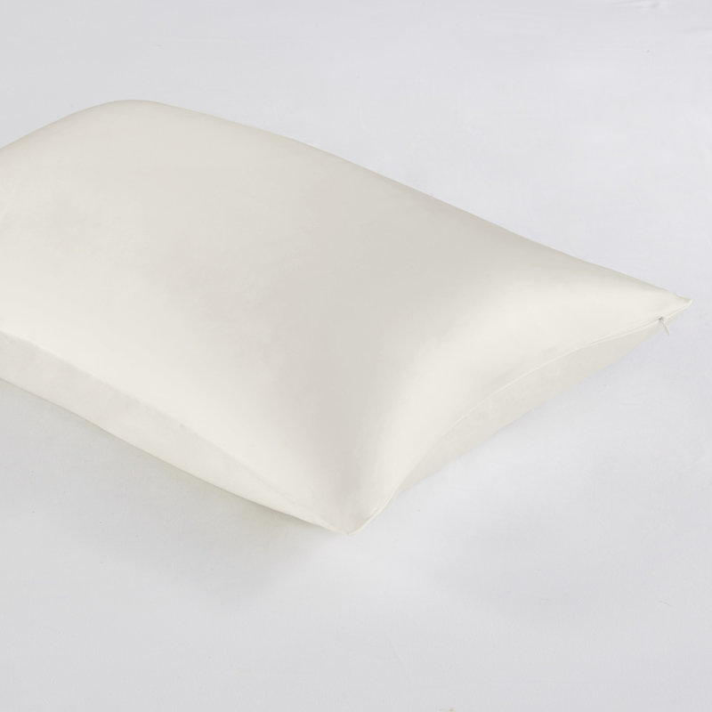 Off-White Mulberry Silk Standard Pillowcase with Zipper Closure