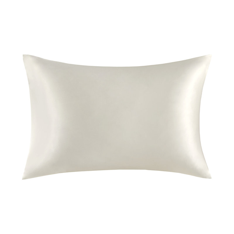 Off-White Mulberry Silk Standard Pillowcase with Zipper Closure