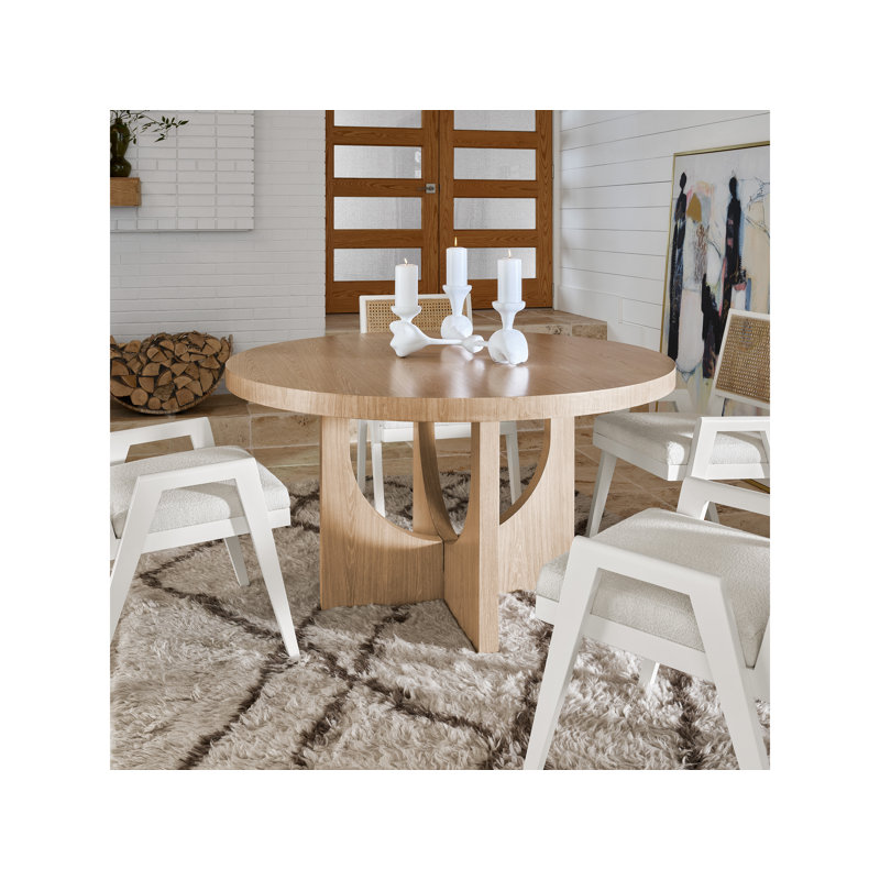 White Wood Cane Back Upholstered Armchair