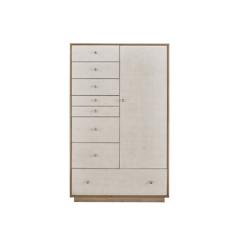 Gray Oak-Finished Chifforobe with Multiple Storage Options