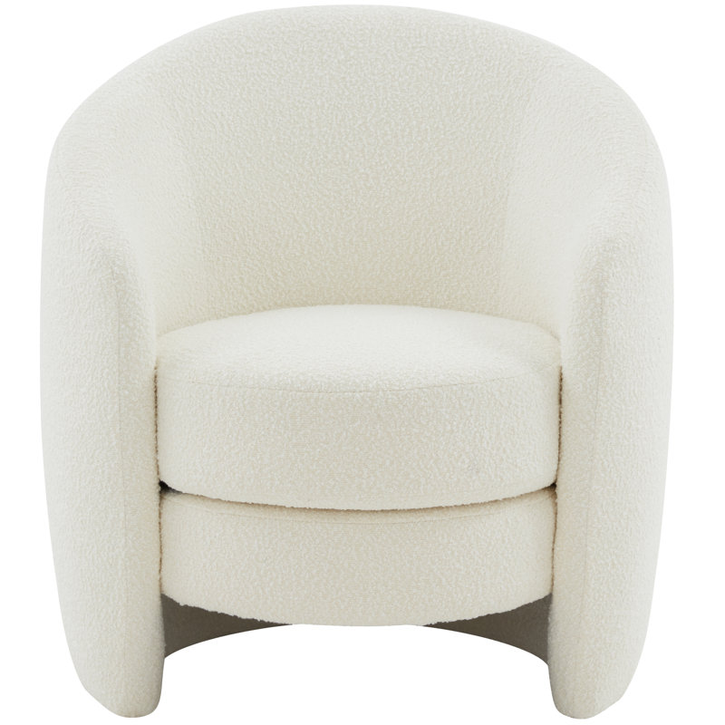 Danianna Beige Boucle Swivel Barrel Chair with Gold Base