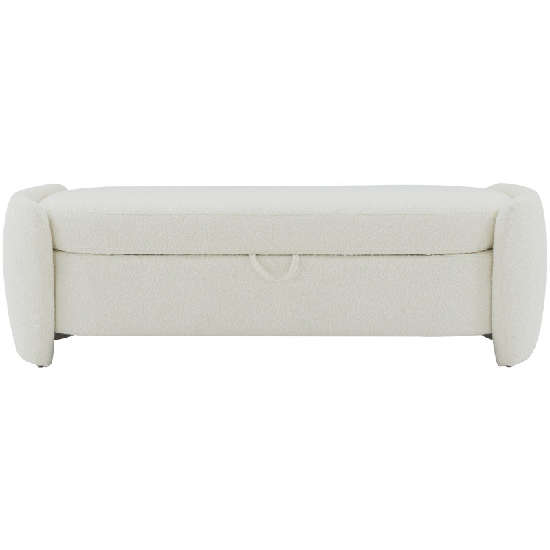 Danianna Ivory Boucle 60'' Upholstered Bedroom Storage Bench