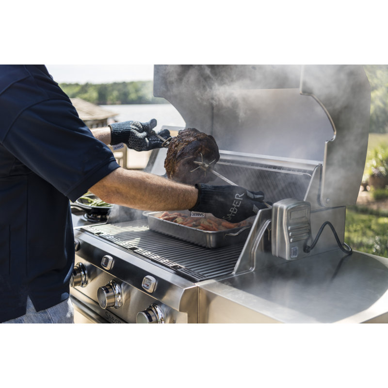 Stainless Steel Rotisserie Kit with Case and Motor
