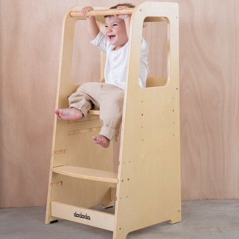 Natural Adjustable Beechwood Toddler Tower Stepping Stool