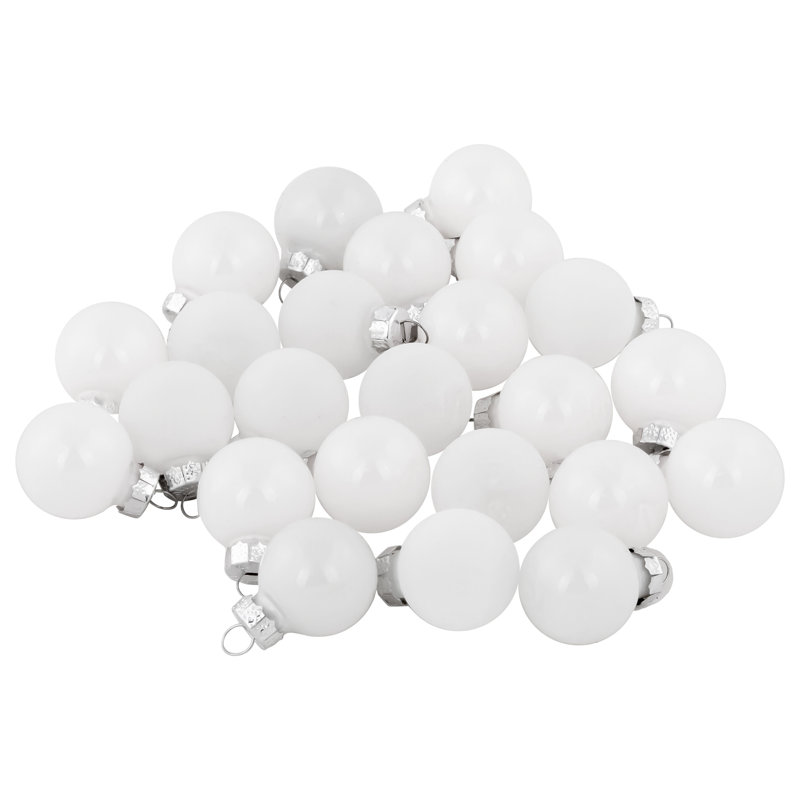White Shiny and Matte Glass Christmas Ball Ornaments Set