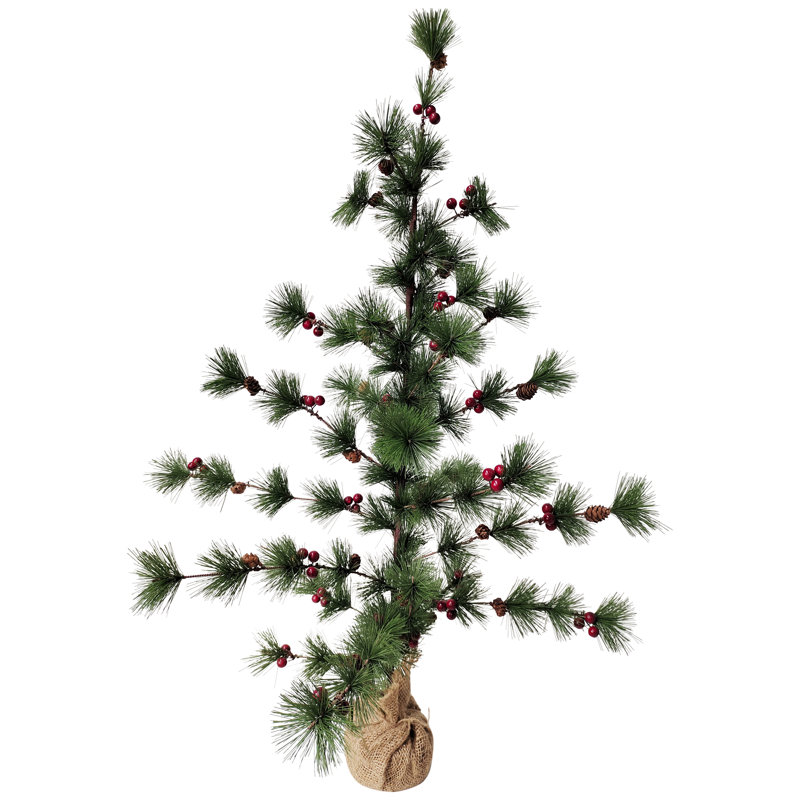 Rustic Winter Berry Pine Cone 35" Potted Christmas Tree