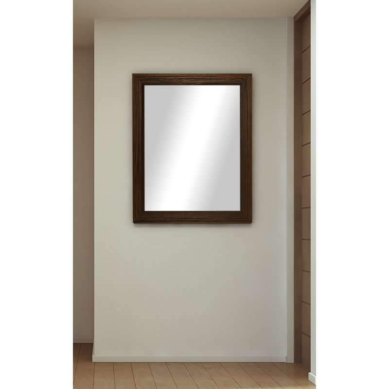 Espresso Classic Wood Grain Rectangular Vanity Wall Mirror