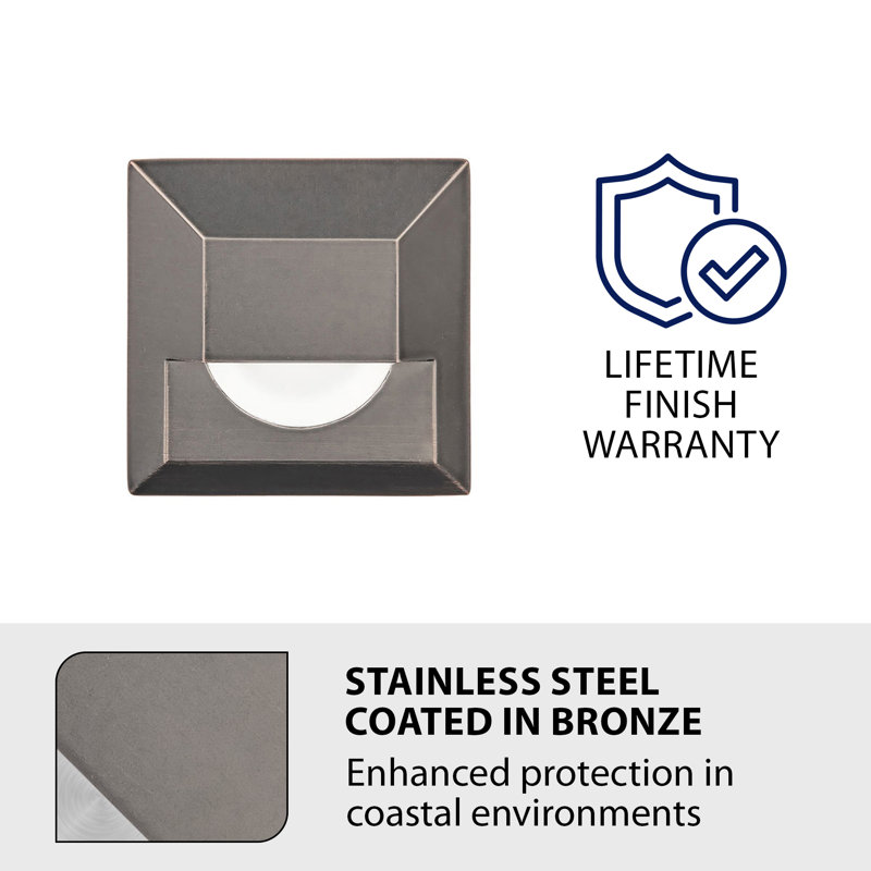 Bronzed Stainless Steel LED Step Light, 2.75"