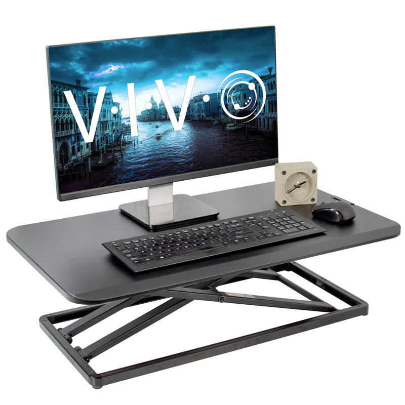 ErgoFlex Black Steel 29" Adjustable Standing Desk Converter