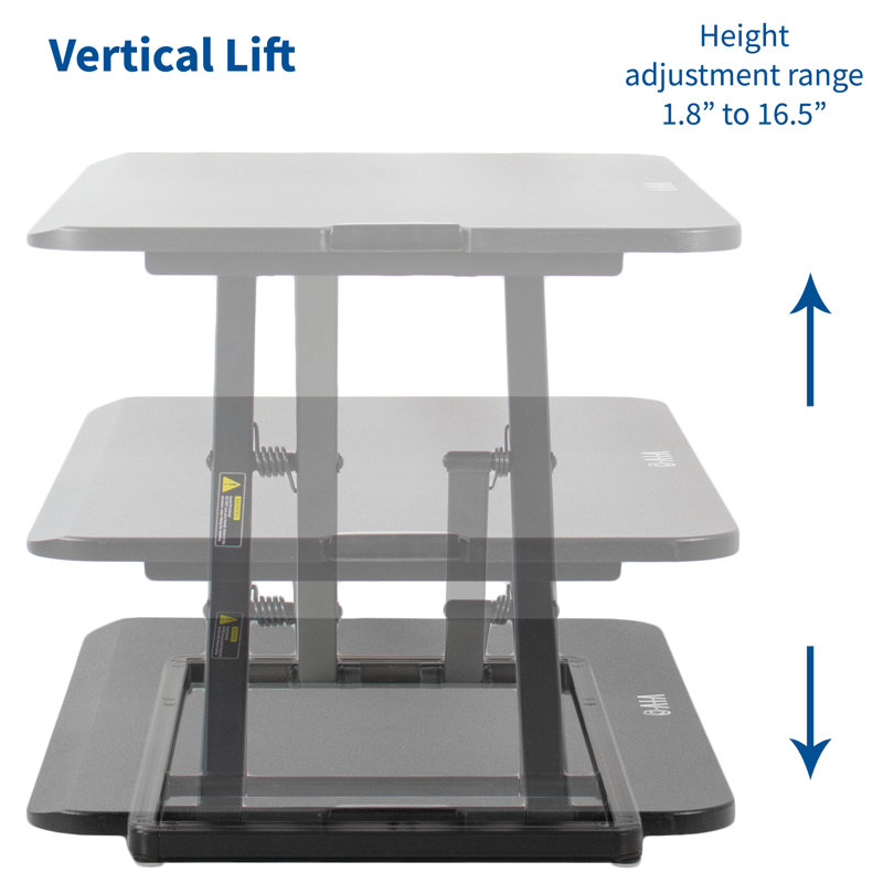 ErgoFlex Black Steel 29" Adjustable Standing Desk Converter