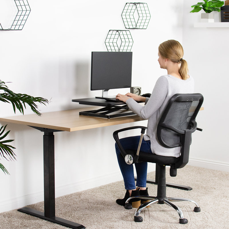 ErgoFlex Black Steel 29" Adjustable Standing Desk Converter