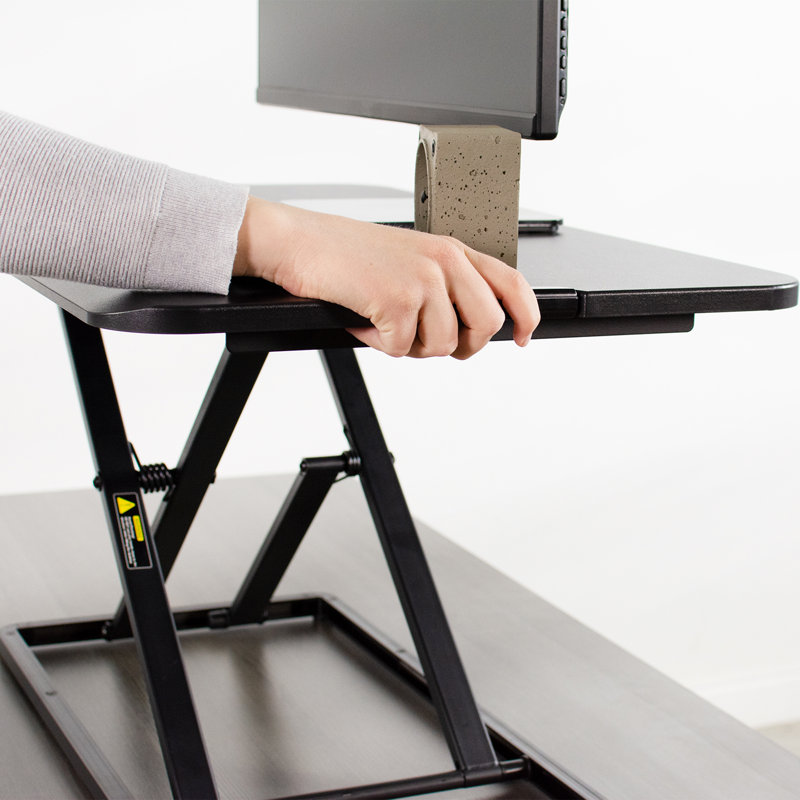 ErgoFlex Black Steel 29" Adjustable Standing Desk Converter