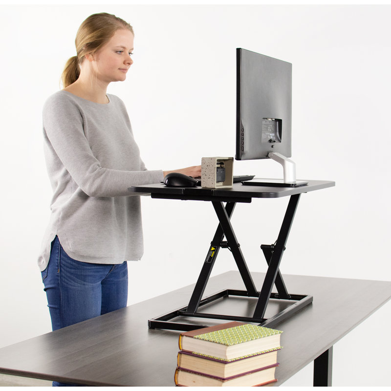 ErgoFlex Black Steel 29" Adjustable Standing Desk Converter