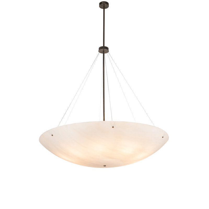 Antique Brass and Beige Idalight 9-Light Indoor/Outdoor Pendant