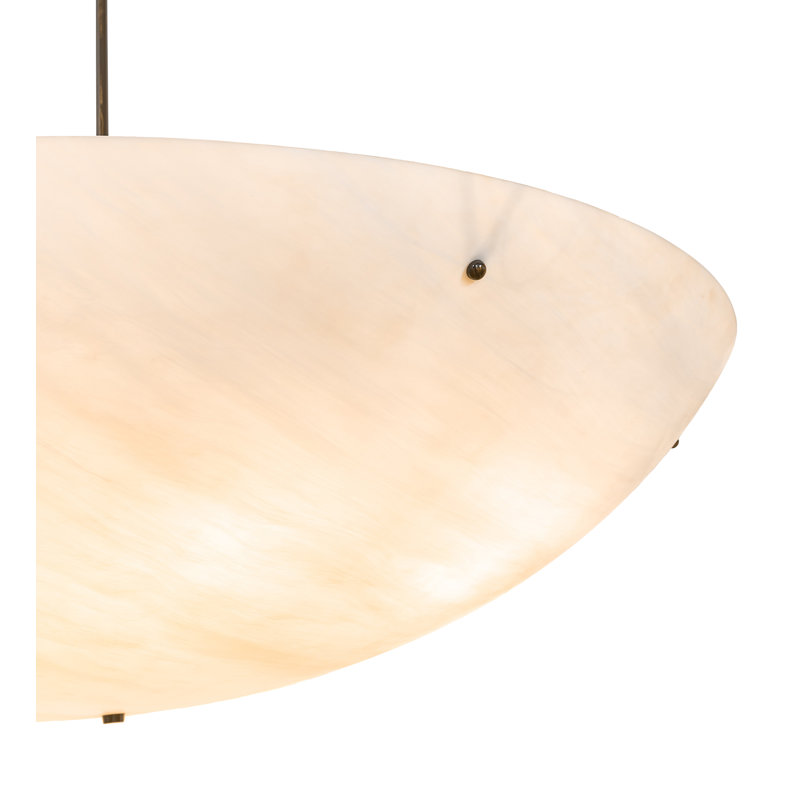 Antique Brass and Beige Idalight 9-Light Indoor/Outdoor Pendant