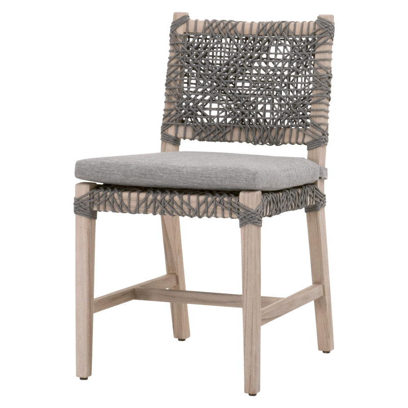 Costa Gray Teak Outdoor Dining Chairs with Cushions, Set of 2