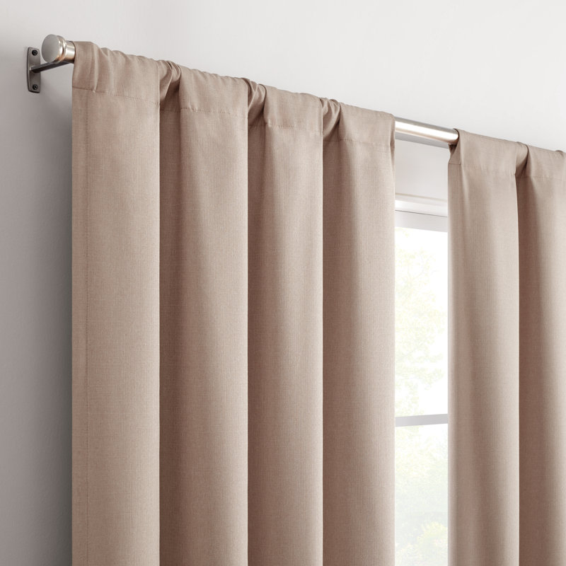 Natural Linen 84" Blackout Rod Pocket Curtain Panel