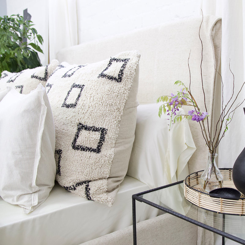 Gray Geometric Rectangular Lumbar Throw Pillow