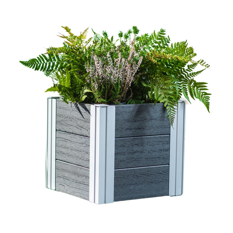 Modern Urbana Square Slate Gray PVC Medium Planter Box