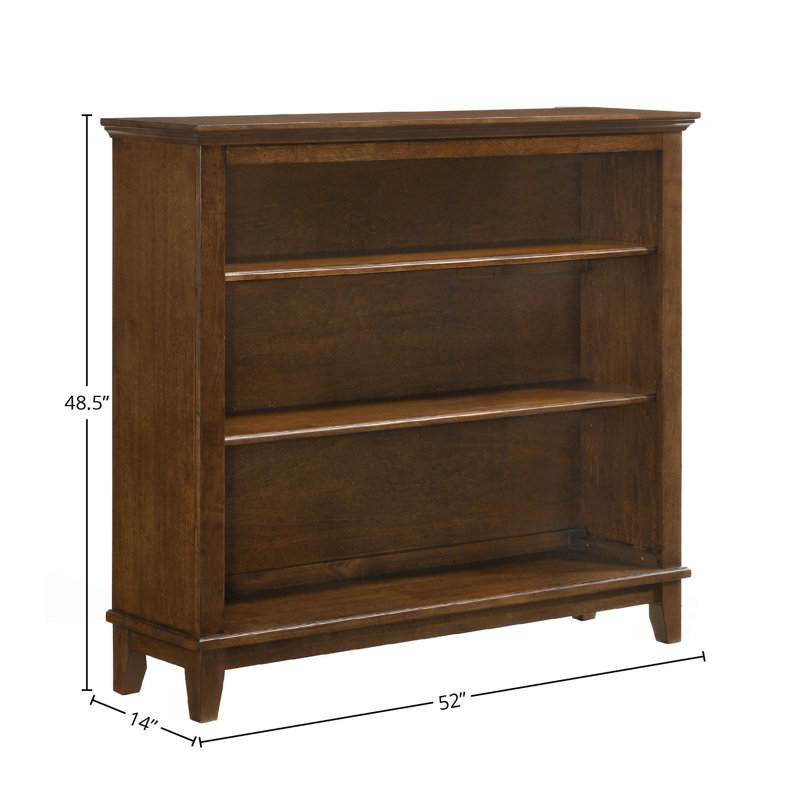 Transitional 52" White and Brown Solid Wood Bookcase for Kids