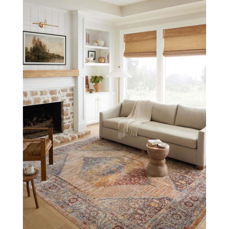Sorrento Sunset Multicolor Vintage Round Accent Rug, 5'-3"