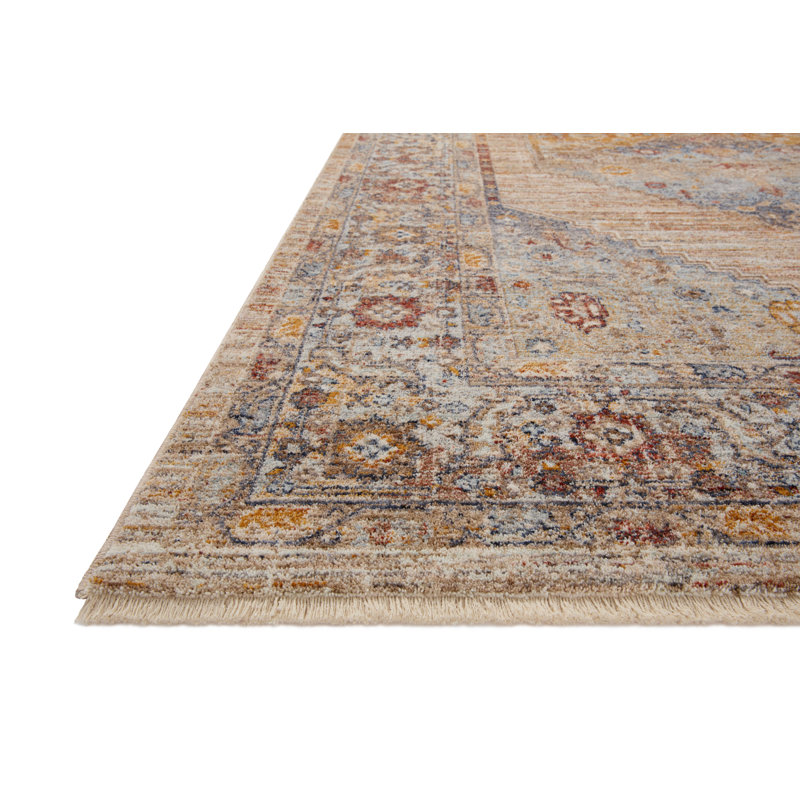 Sorrento Sunset Multicolor Vintage Round Accent Rug, 5'-3"