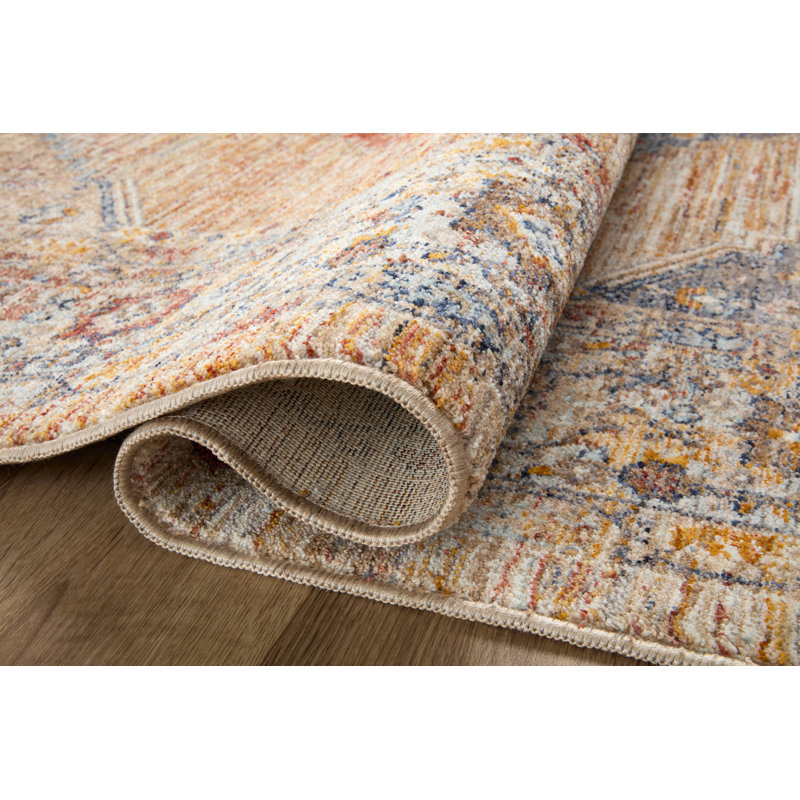 Sorrento Sunset Multicolor Vintage Round Accent Rug, 5'-3"
